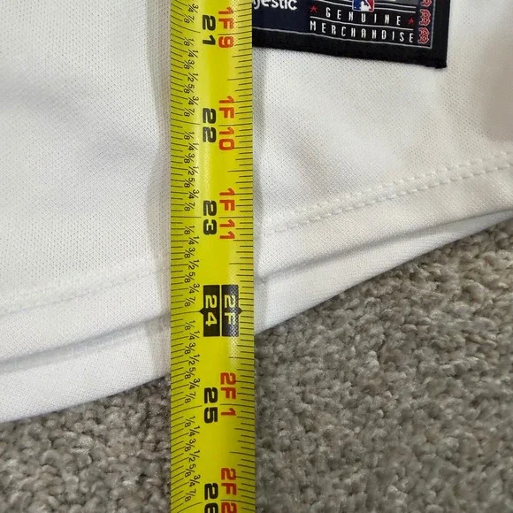 Majestic Baseball Jersey Womens L White Red Sox Dustin Pedroia 15 MLB Fan Gear - Picture 6 of 9